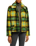 Check Print Snap-front Coat