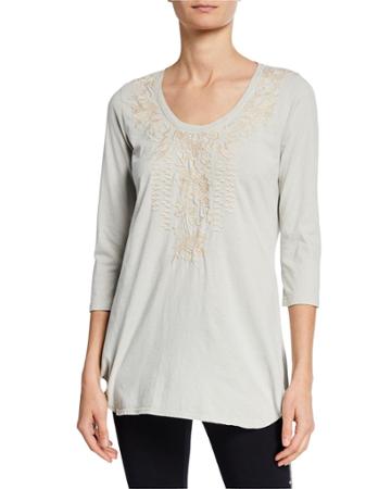 Plus Size Letty Embroidered-panel Tunic