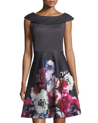 Floral-print Fit-and-flare Dress