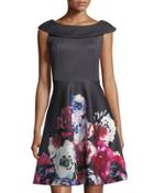 Floral-print Fit-and-flare Dress