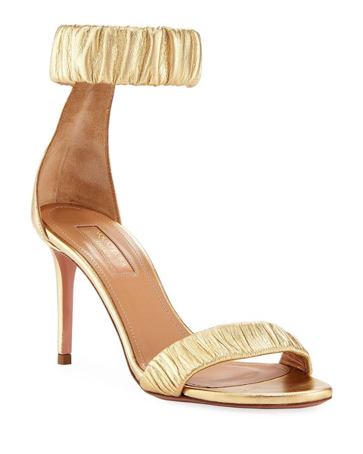 Liberty Mid-heel Metallic Napa Ankle-wrap
