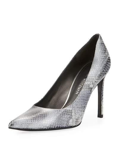 Flirt High Pointed-toe Python Pump