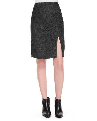 Lace Front-slit Pencil