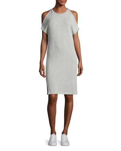 French Terry Cold-shoulder Dress