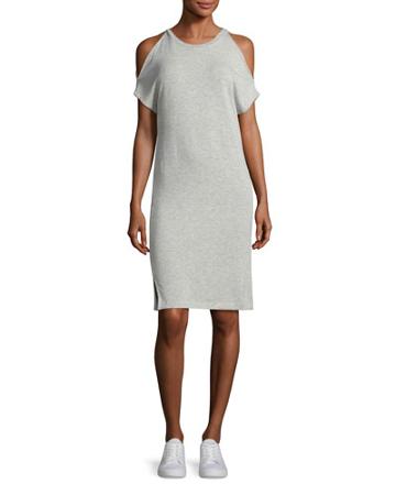 French Terry Cold-shoulder Dress