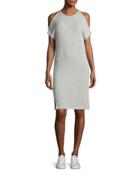 French Terry Cold-shoulder Dress