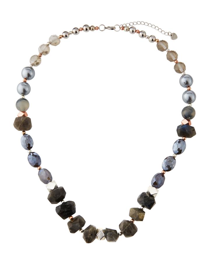 Labradorite & Pearly Glass Necklace