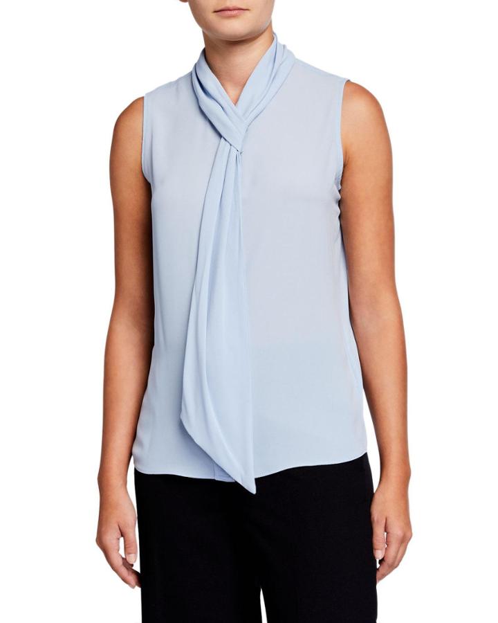 Sleeveless Tie-neck Top