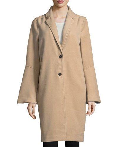 Bell-sleeve Two-button Topper Coat