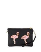 Flamingo Chain Clutch Bag, Black
