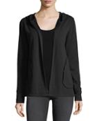 Fleece-lined Open-front Hoodie