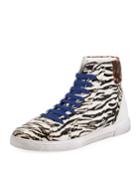 Men's Joe Chess Animal-print Leather High-top