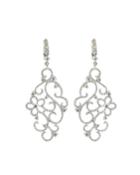 18k White Gold Large Diamond Pave Drop Earrings