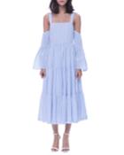 Striped Cotton Cold-shoulder