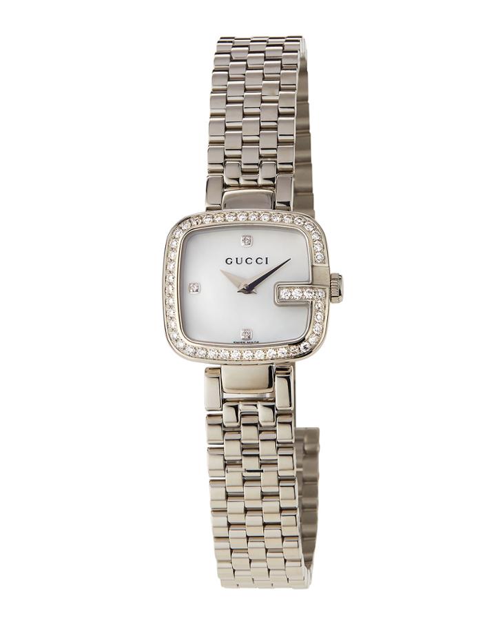 Pave Diamond G Bracelet Watch