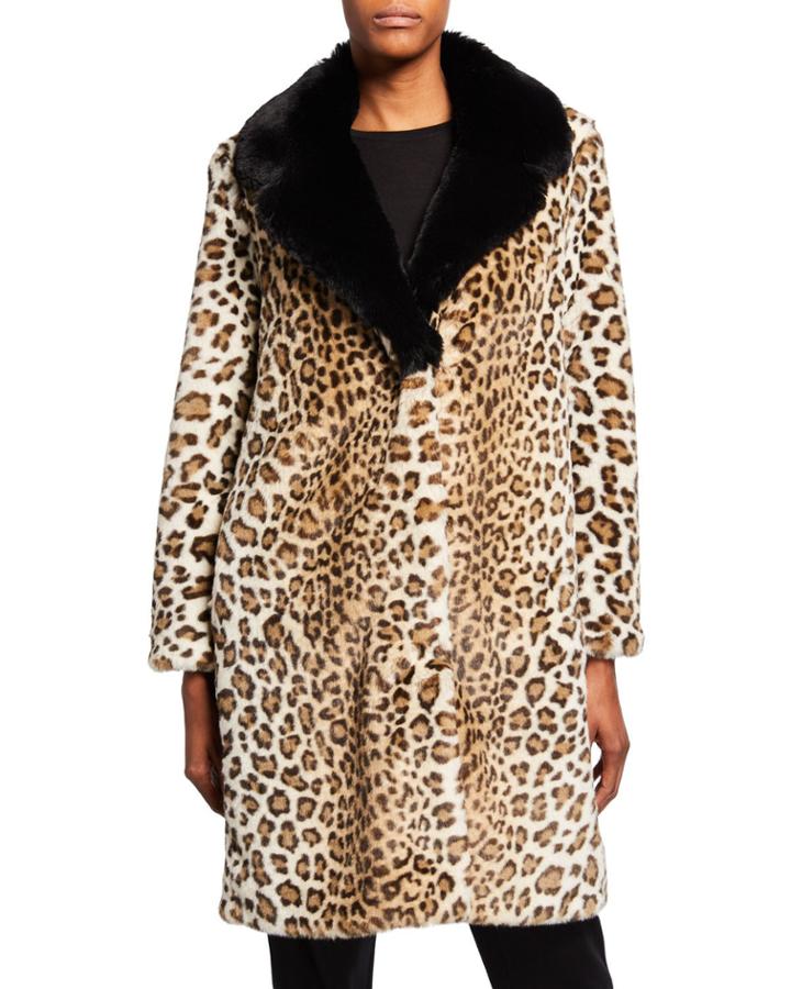 Ocelot Faux-fur Pea Coat