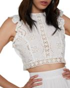 Zoila Eyelet Cropped Top