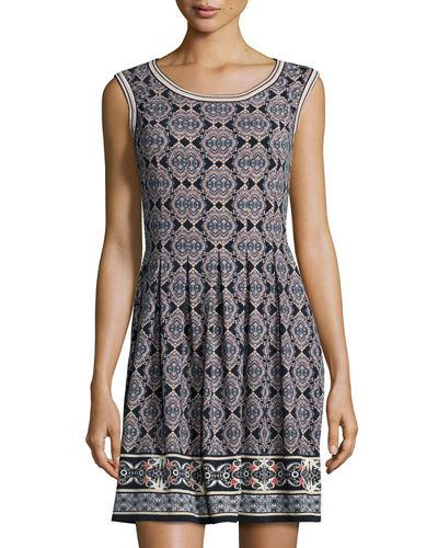Printed Dress With Pleated