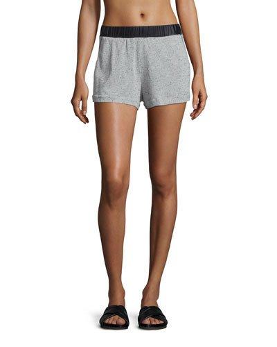 Tap Speckled-print Shorts, Heather Gray/black
