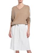 Cashmere V-neck Sweat W/
