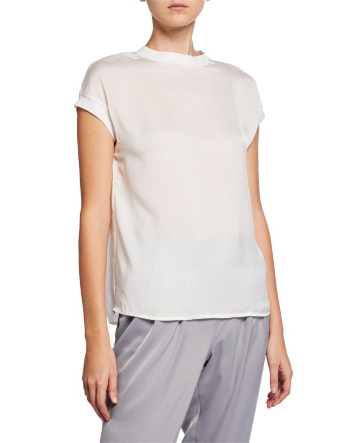 Dolman-sleeve High-neck Tee