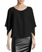 Open-sleeve Loose-fit Blouse, Black