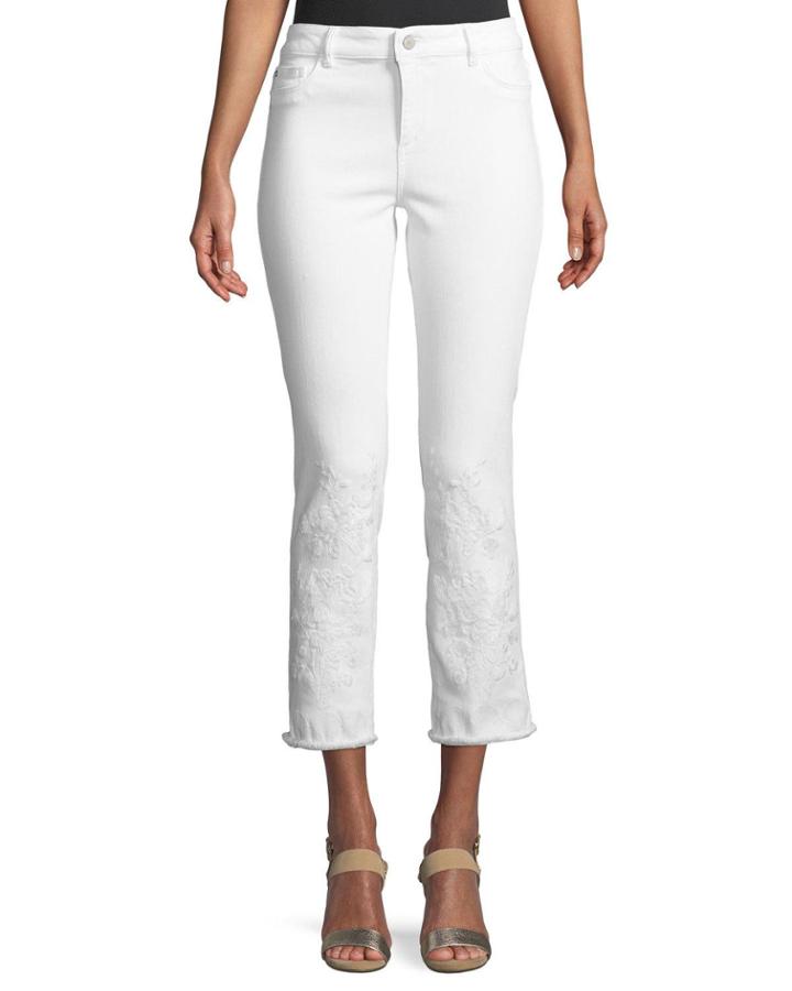 Mara Embroidered Instasculpt Cropped Jeans