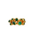 24k Multi-emerald Ring,