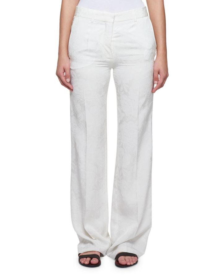 Wide-leg Floral Cloque Pants