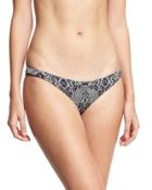Tattoo You Thong Swim Bottoms, Black Pattern