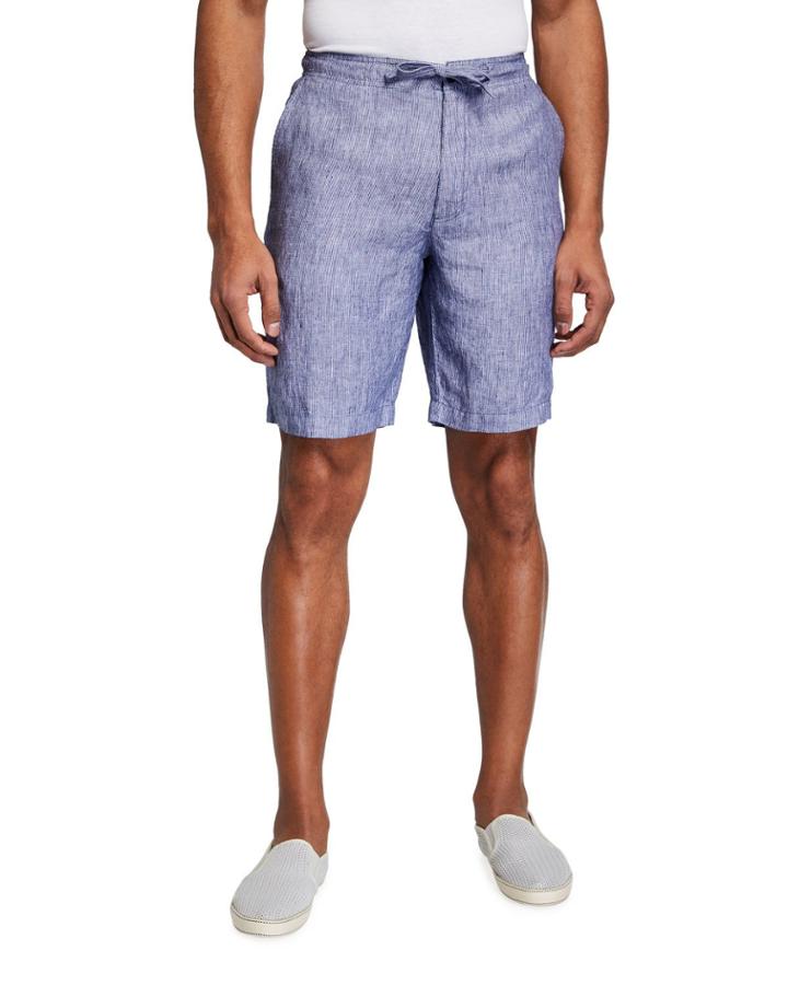 Men's Fine Stripe Linen Drawstring