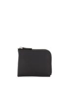 Small Leather Zip-around Wallet, Black