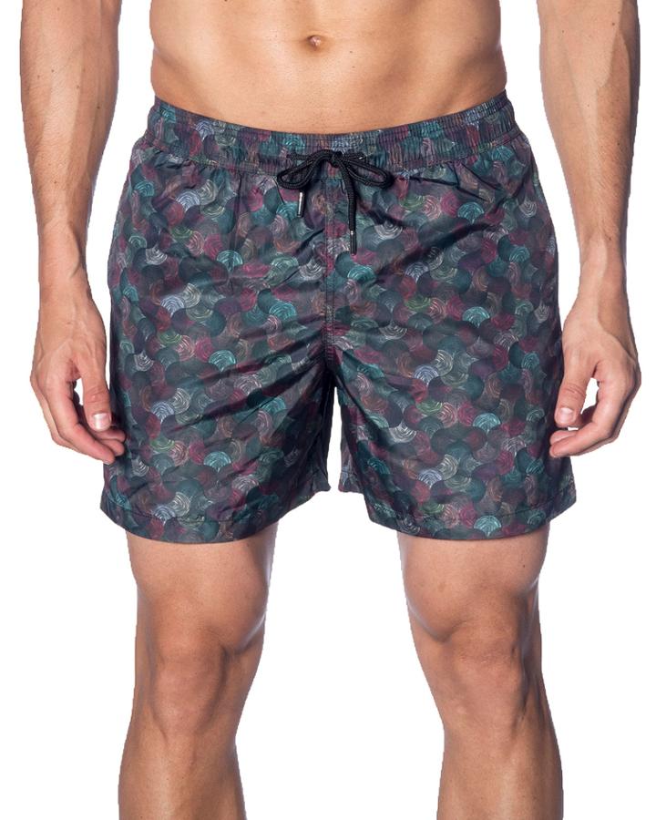 Men's Multicolor Swirl-print