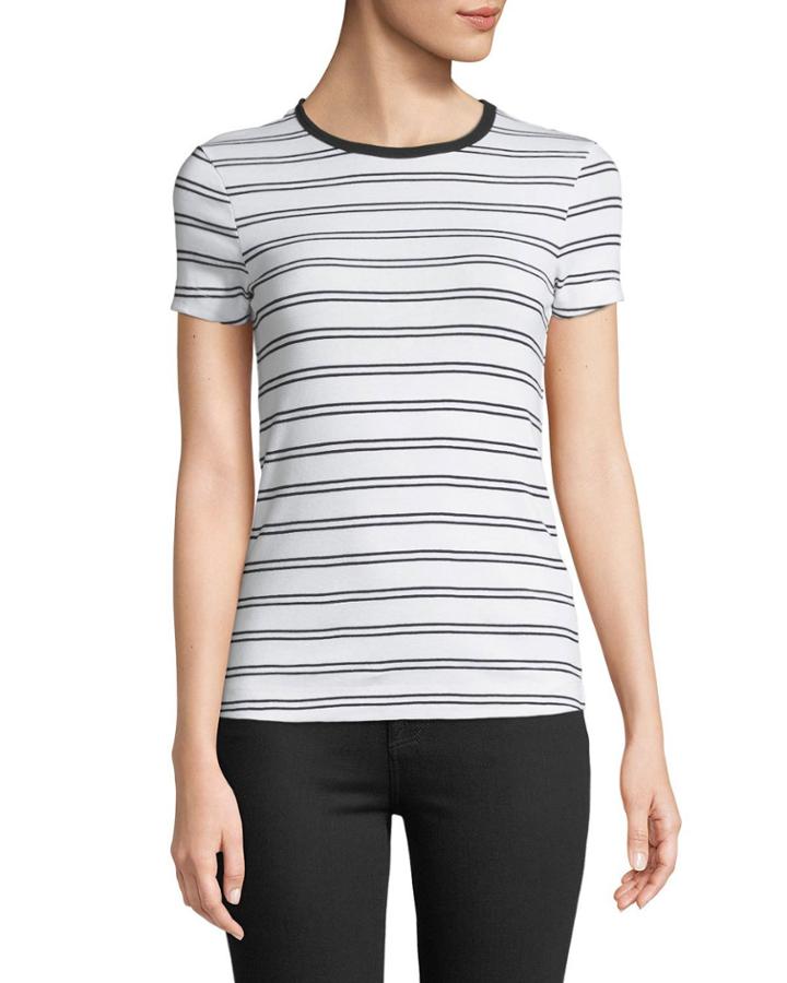 Kennedy Double-striped Crewneck Tee