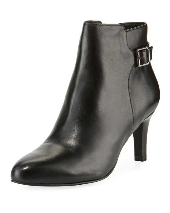 Yeva Buckled Napa Leather Booties