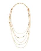 Long Five-row Delicate Beaded Necklace