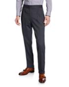 Men's Single-pleat Stretch-wool Pants