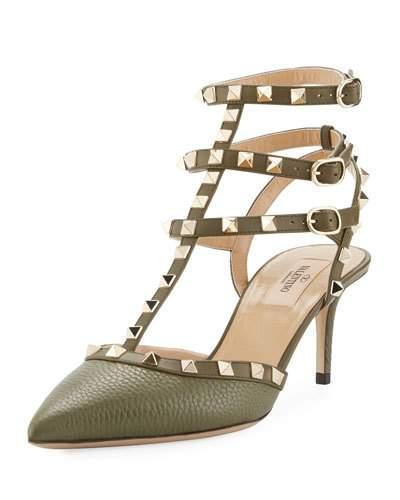 Rockstud Leather Low Pump,