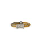 Diamond Pav&eacute; Two-tone Cable Ring