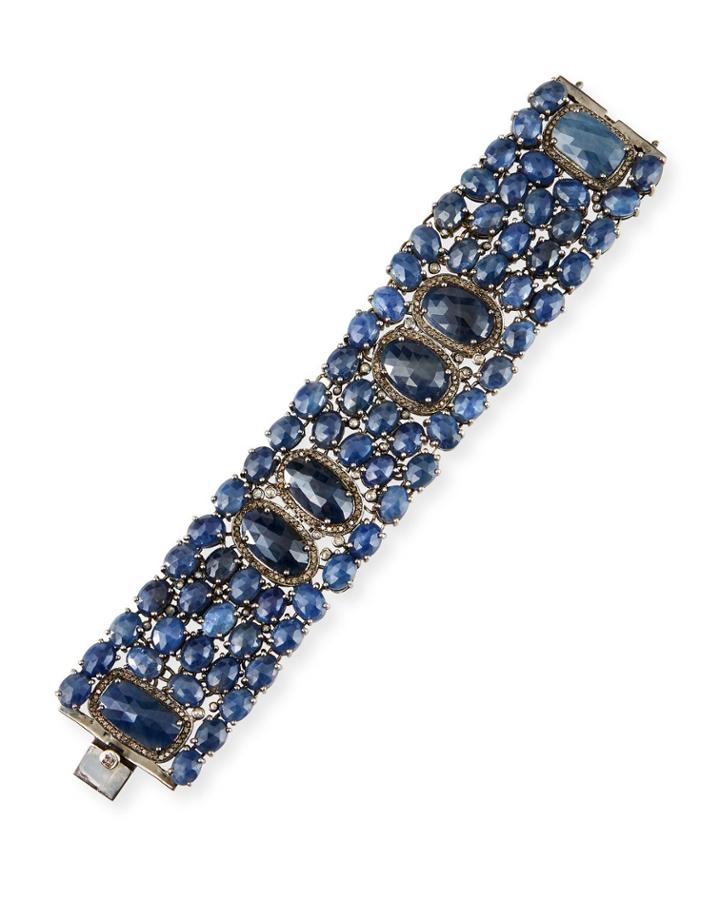 Blue Sapphire Pave & Diamond Bracelet