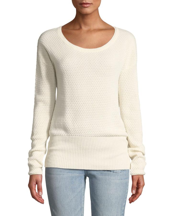 Textured Silk-cashmere Drop-shoulder