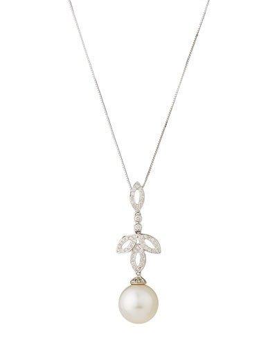 18k South Sea Pearl & Diamond Pendant Necklace
