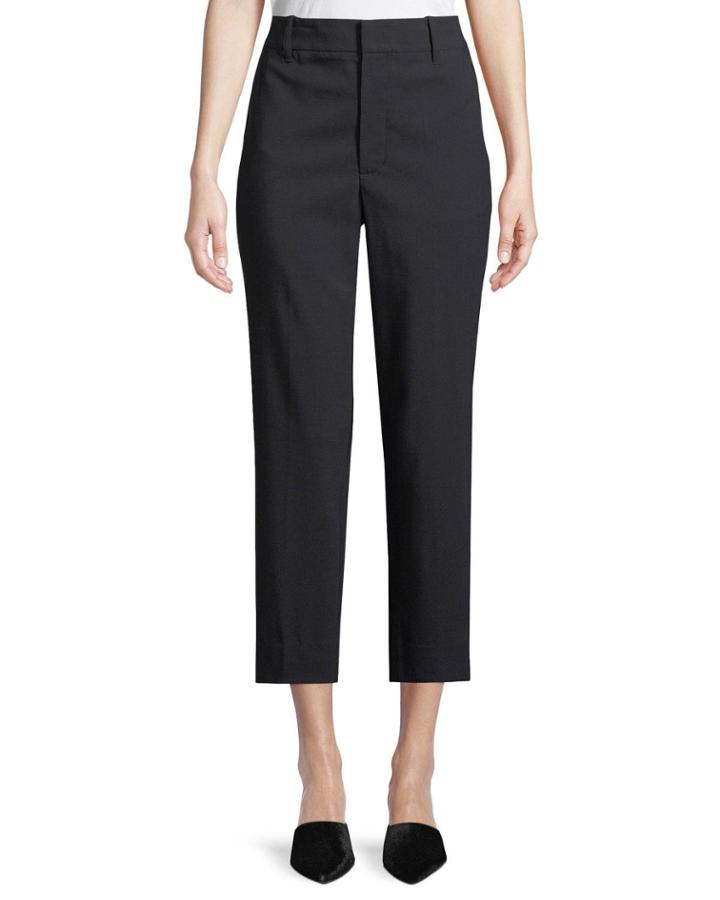 High-rise Wool Crop Trousers