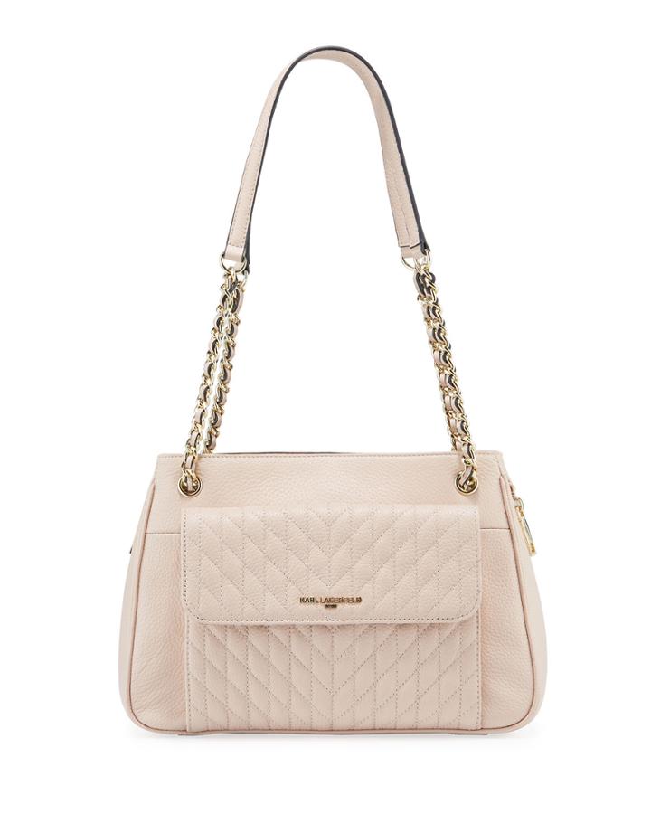 Janelle Pebbled Leather Shoulder Tote Bag