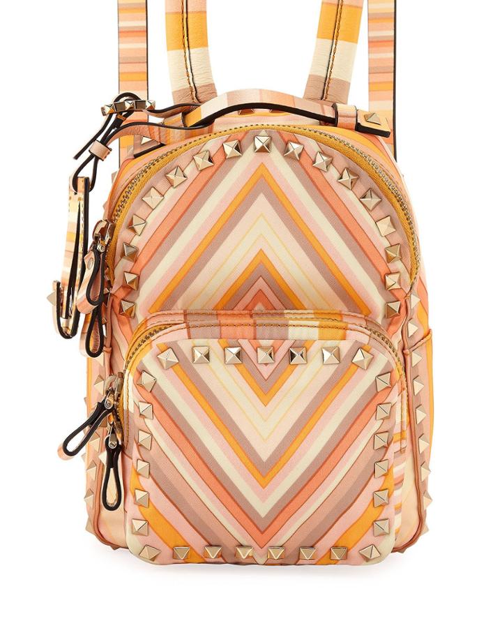 Rockstud Printed Nylon Backpack