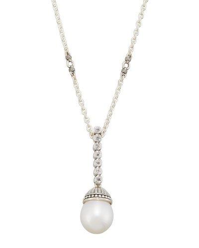 Luna Diamond & Pearl Drop Necklace