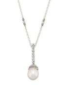 Luna Diamond & Pearl Drop Necklace