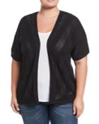 Dolman-sleeve Pointelle Cardigan,