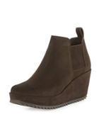 Fawn Suede Wedge Bootie,