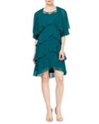 Beaded Tier Dress With Jacket